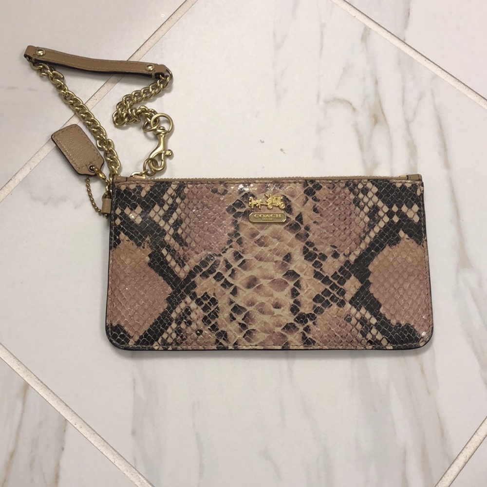 Snake skin Coach wristlet